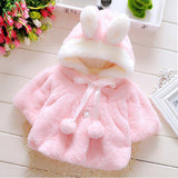Ju Ju Jam Kids Pink Rabbit Hooded Coat - Keep your little one cozy and stylish with this adorable rabbit-themed outerwear.