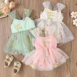 Ju Ju Jam Flower Embroidered Romper Dress - Adorable and Stylish Baby and Kids Wear