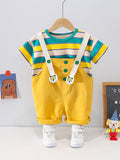 Adorable Dungaree Set with Striped Design by Ju Ju Jam