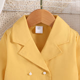 Cute Yellow Two-Piece Girls Party Set