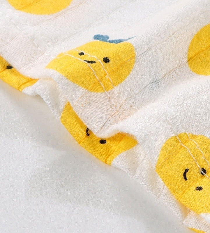 Ju Ju Jam girls' outfit featuring a vibrant fruit design on a sleeveless top and matching shorts