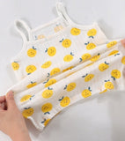 Cheerful fruit print sleeveless top and shorts set for girls by Ju Ju Jam