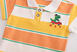 Stylish collared T-shirt and shorts set for boys with green bag from Ju Ju Jam