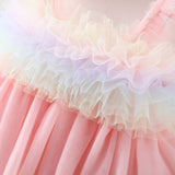 Rainbow Frill Girls Princess Dress