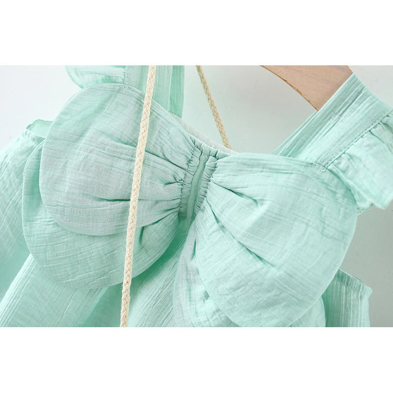 Fluttering Wings Girls Dress with Sling Bag