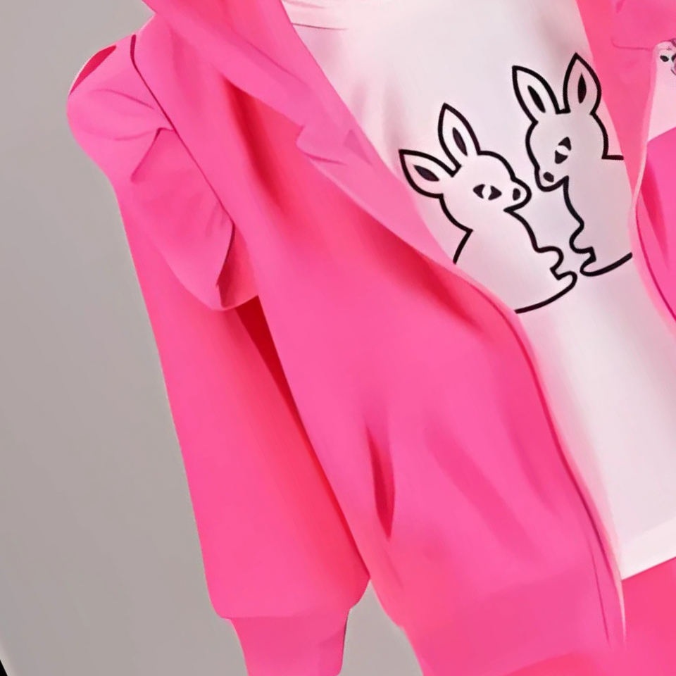 Pink Hoodie Cutie Girls Set