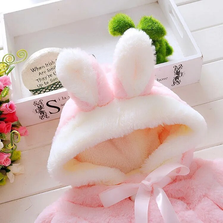 Ju Ju Jam Pink Rabbit Hooded Coat for Infants - Keep your baby snug and stylish with this adorable hooded coat featuring a sweet rabbit design