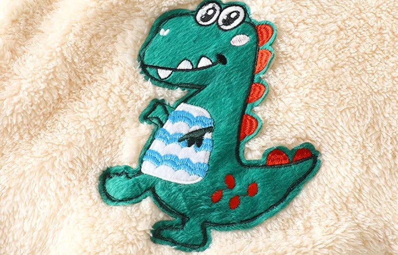 Ju Ju Jam Cozy Dino Boys and Girls Plush Set ā a cuddly and stylish outfit for little dino enthusiasts.