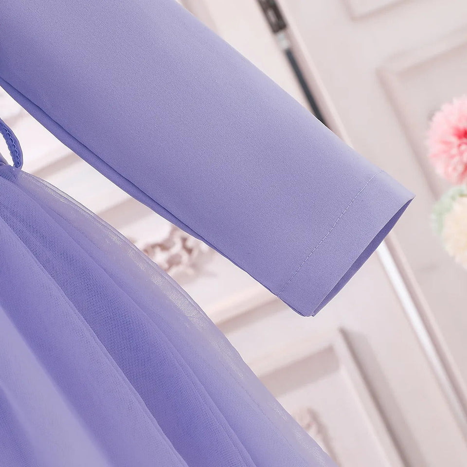 Elegant Lavender Stylish Girls Dress
