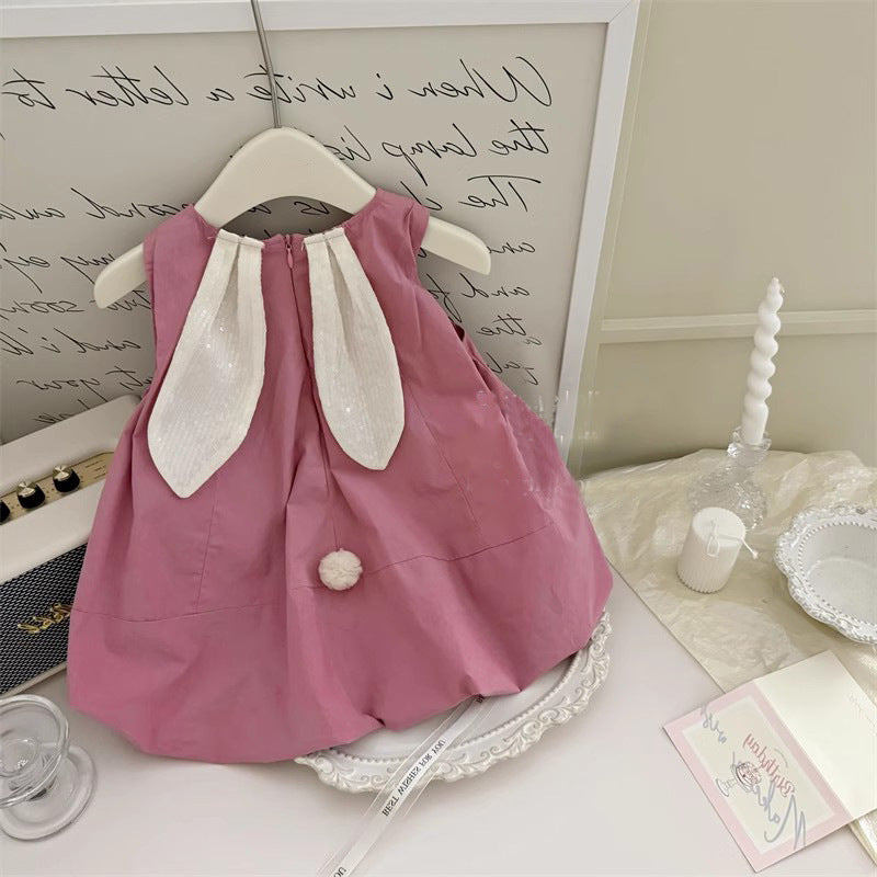Sparkly Bunny Ears Girls Dress