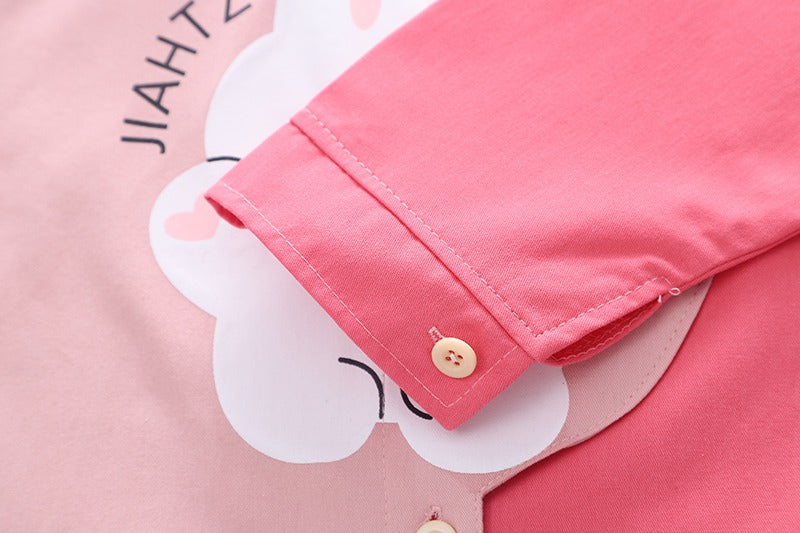 Pink Stylish Shirt with Jeans Girls Set