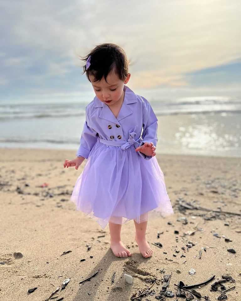 Elegant Lavender Stylish Girls Dress