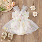 Flower Embroidered Romper Dress