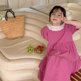 Vintage-style Pink Classy Girls Dress - Beautifully crafted dress for baby girls, combining classic elegance with modern charm, at Ju Ju Jam.