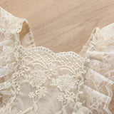 Stylish Summer Romper: Ju Ju Jam's Sleeveless Lace Romper Suit for Babies and Kids