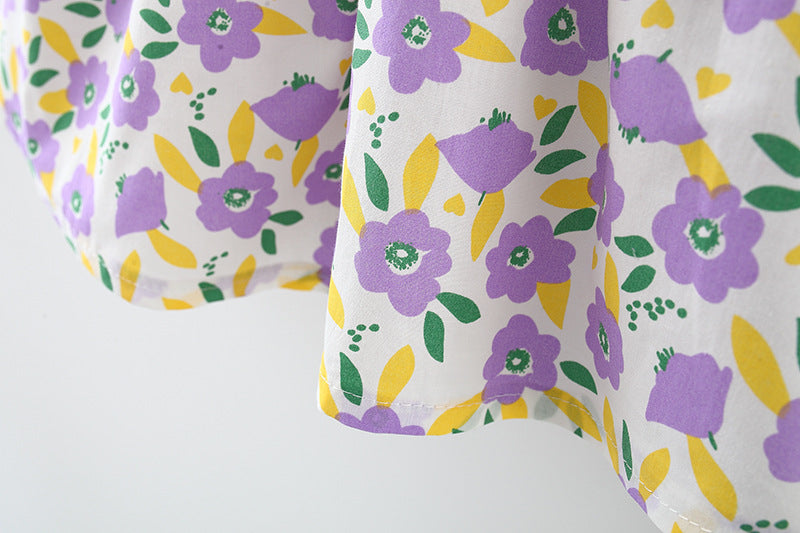 Lavender Bow Girls Dress With Hat