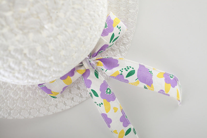 Lavender Bow Girls Dress With Hat