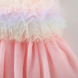 Rainbow Frill Girls Princess Dress