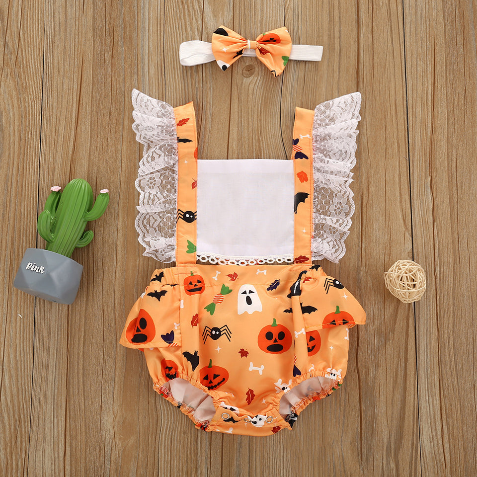 Sweet Ghost Bib Romper