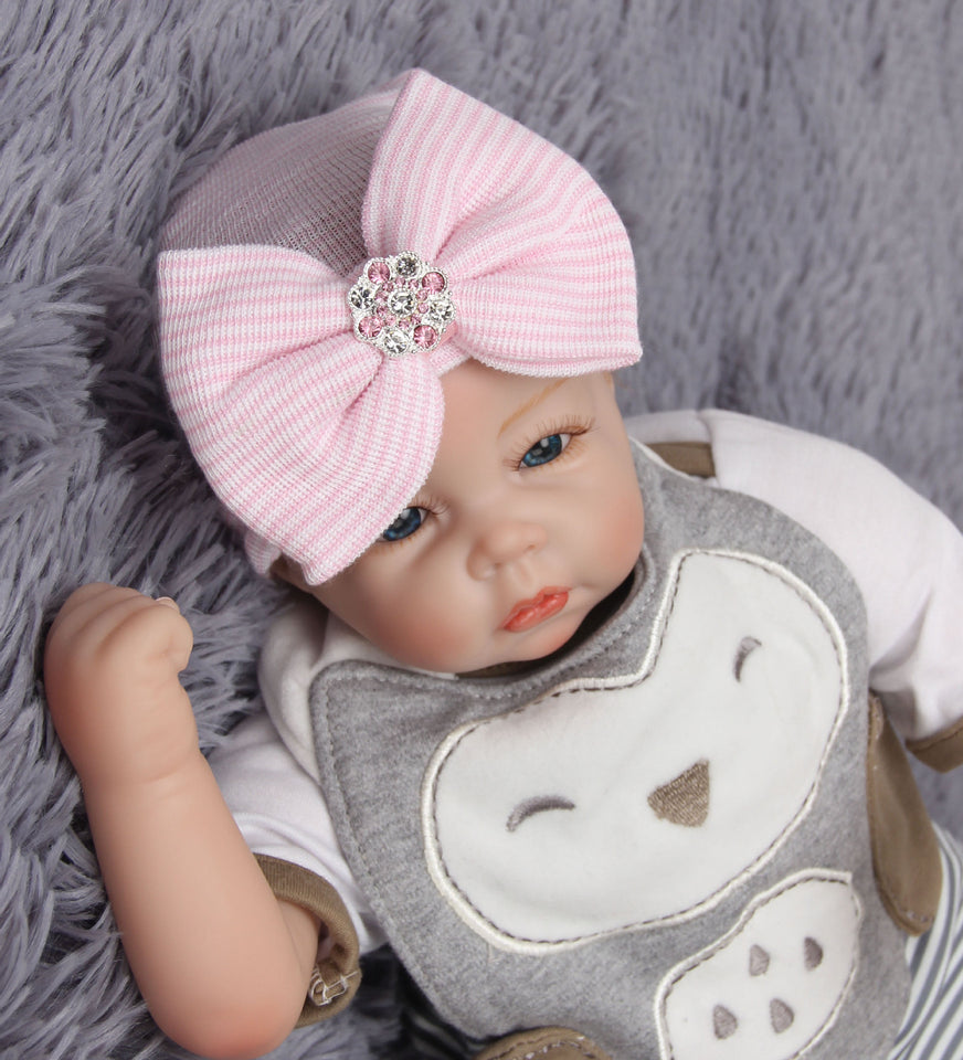 Cute Baby Knitted Hat with Butterfly Bow