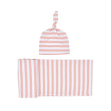 Striped Soft Swaddle Set with Cap