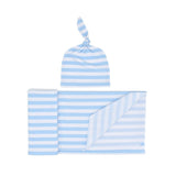 Striped Soft Swaddle Set with Cap