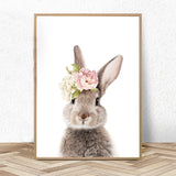 Baby Bunny Front and Back Nursery Wall Prints - Set of 2