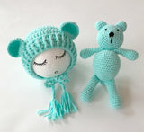 Knitted Hat and Matching Toy - Perfect for Baby Photography