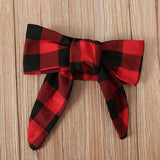 Plaid Romper Set with Bow