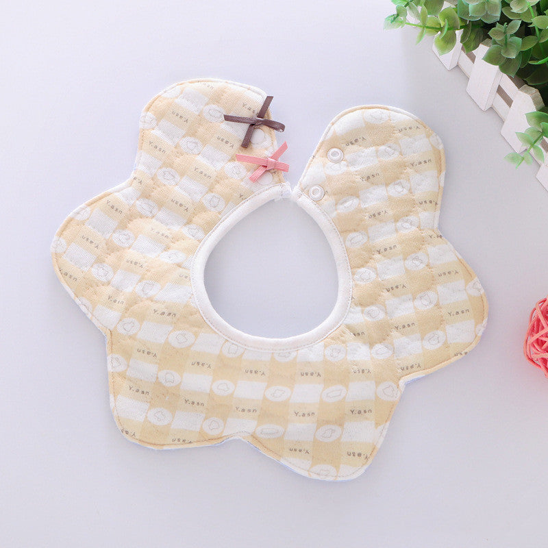 360° Rotating Flower Style Baby Bibs (Waterproof Cotton)