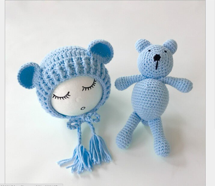 Knitted Hat and Matching Toy - Perfect for Baby Photography