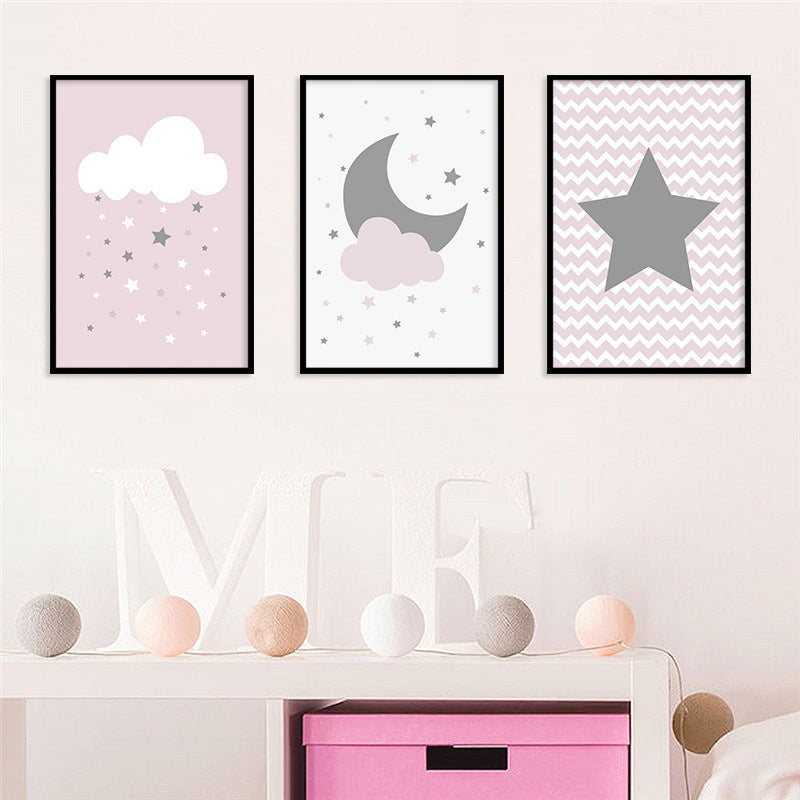 Celestial Wall Prints - Star Moon Cloud Set