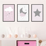 Celestial Wall Prints - Star Moon Cloud Set