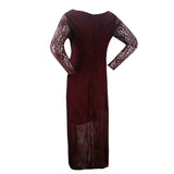 Deep V-neck long-sleeved lace dress
