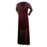 Deep V-neck long-sleeved lace dress