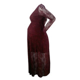 Deep V-neck long-sleeved lace dress