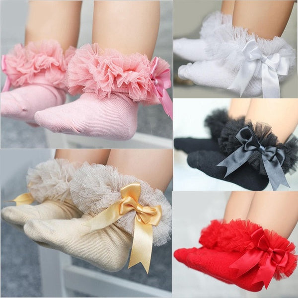 Princess Bow Knot Floral Lace Socks