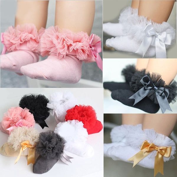 Princess Bow Knot Floral Lace Socks