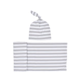 Striped Soft Swaddle Set with Cap