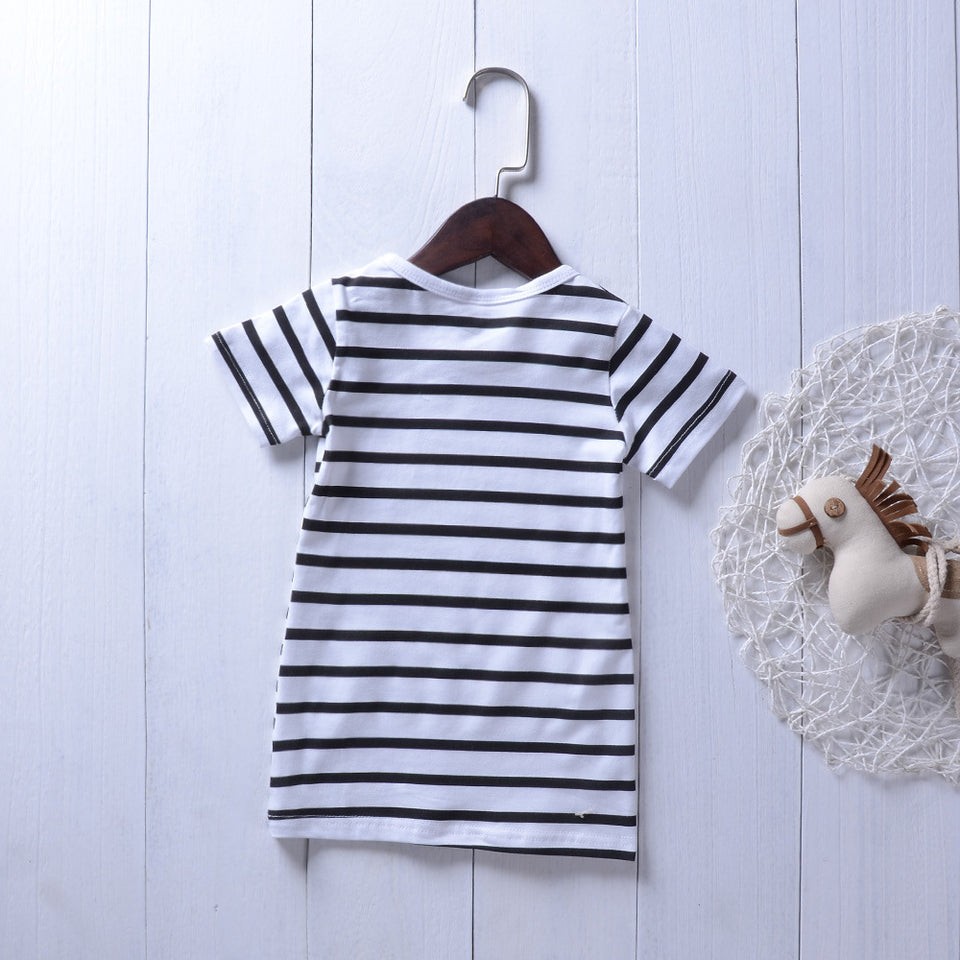 Zebra Striped Short Matching Dresses