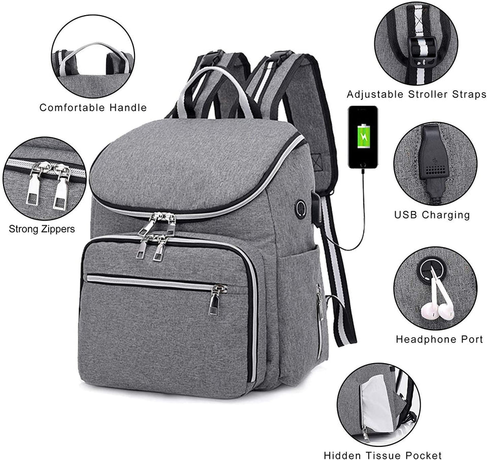 Diaper/ Stroller bag pack with USB