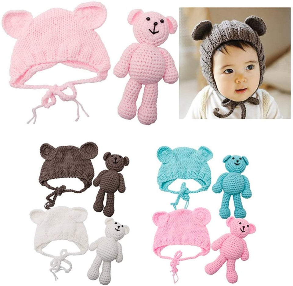 Knitted Hat and Matching Toy - Perfect for Baby Photography