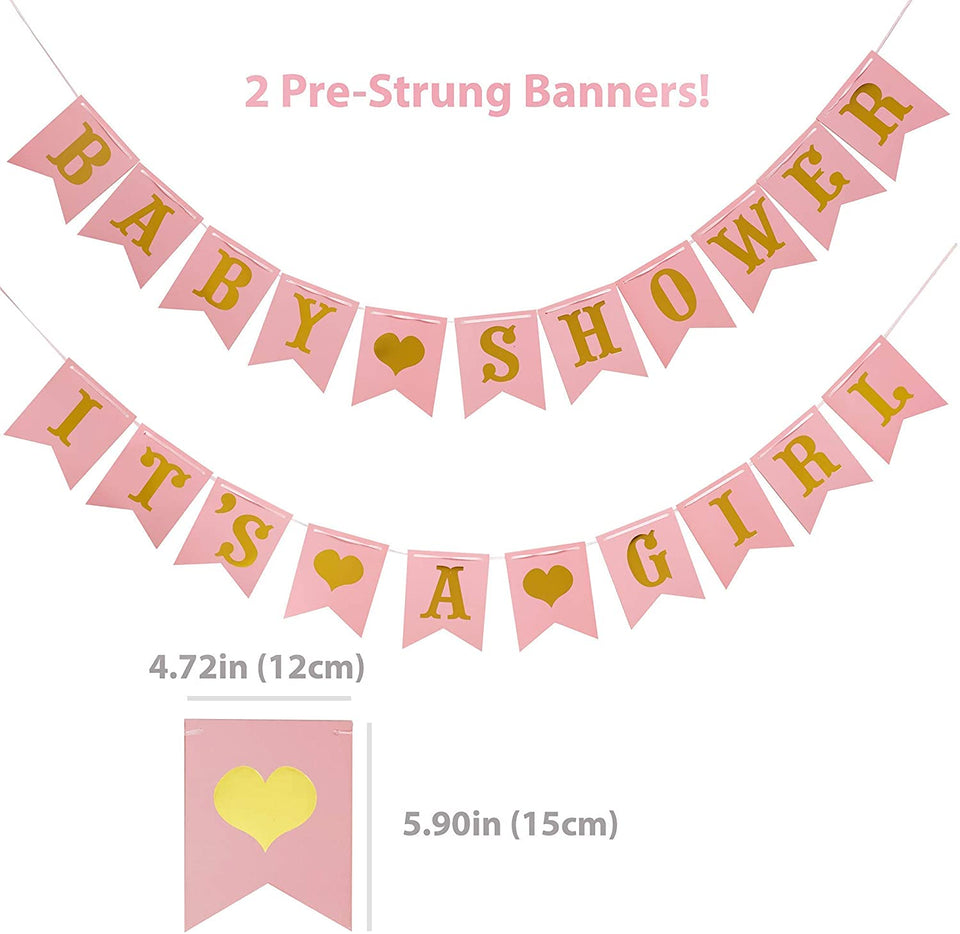 Baby Shower Decorations - Pink and Gold for Baby Girl