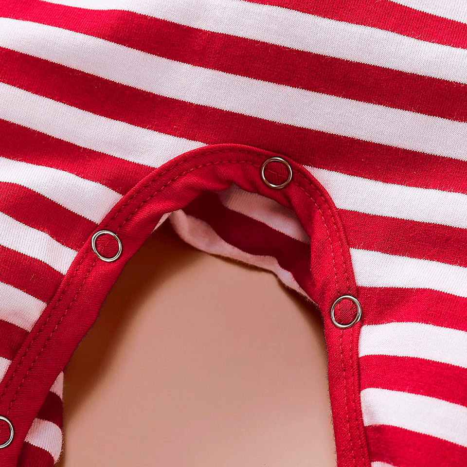 Santa Claus Striped Romper