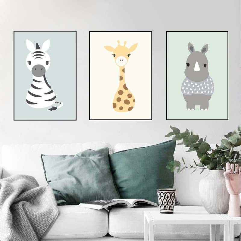 Cartoon Animal Prints - Lively Wall Decor