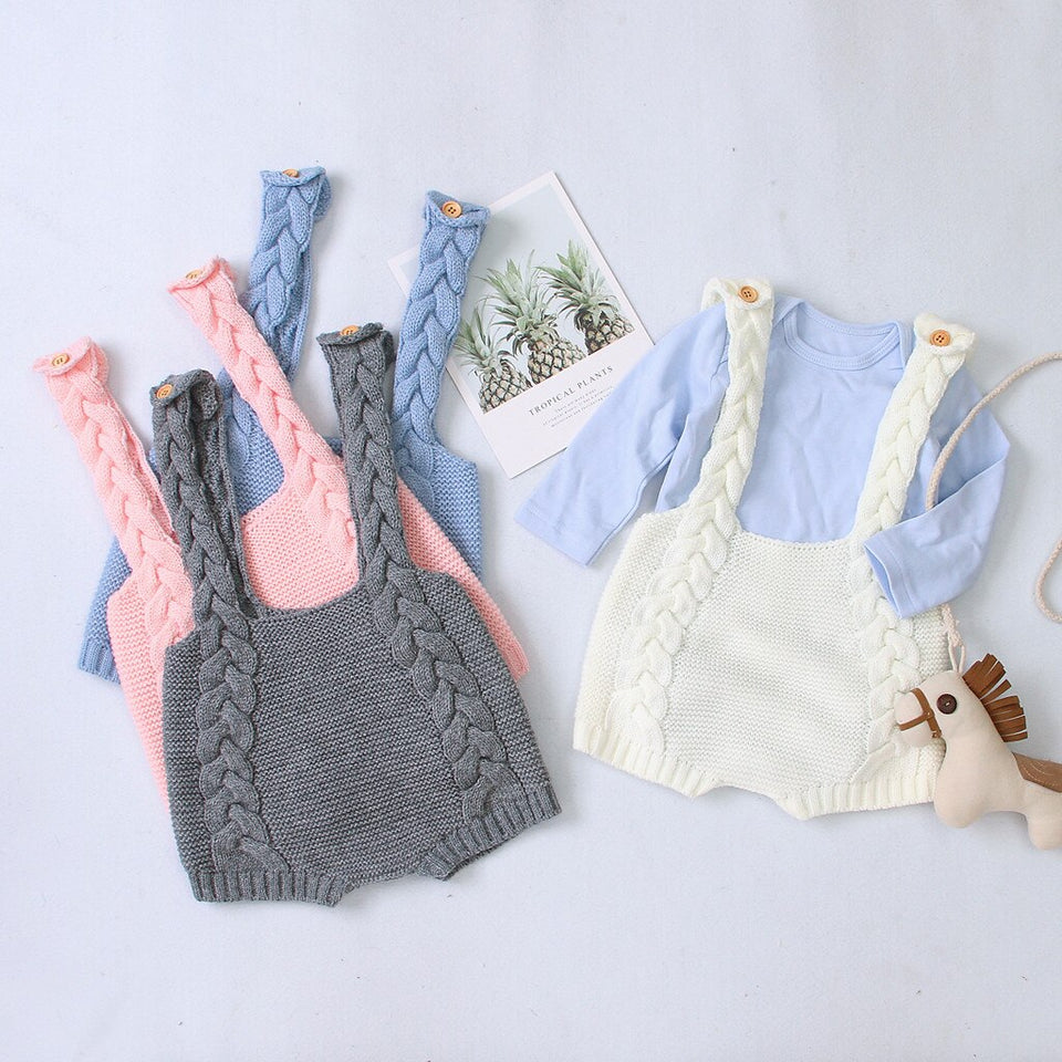 Knitted Bib Rompers