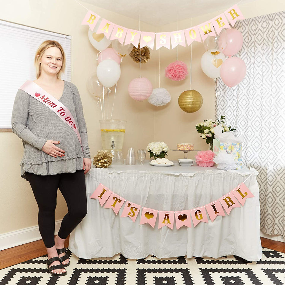 Baby Shower Decorations - Pink and Gold for Baby Girl