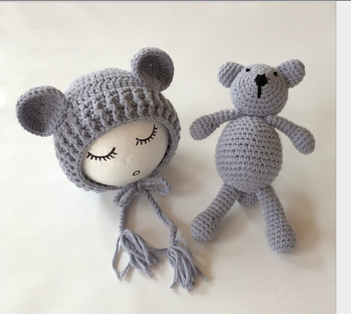 Knitted Hat and Matching Toy - Perfect for Baby Photography