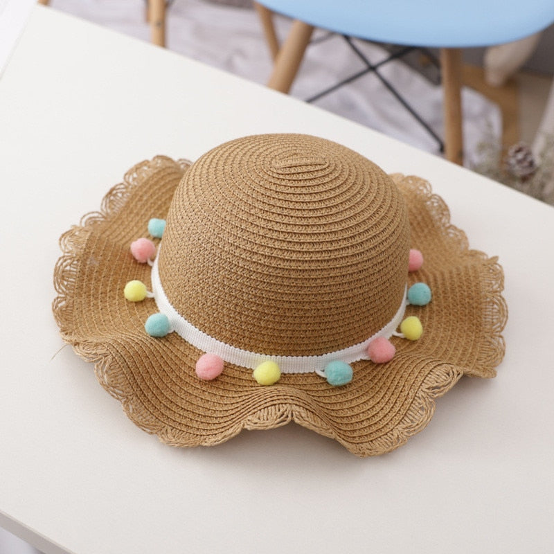 Summer Tassel Balls Beach Hat