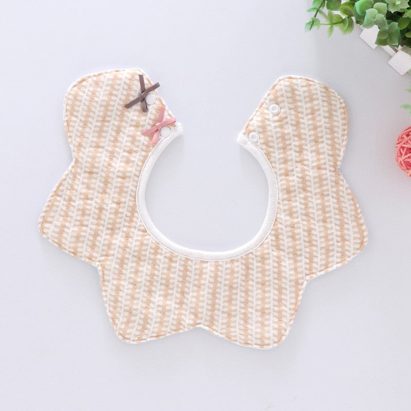 360° Rotating Flower Style Baby Bibs (Waterproof Cotton)